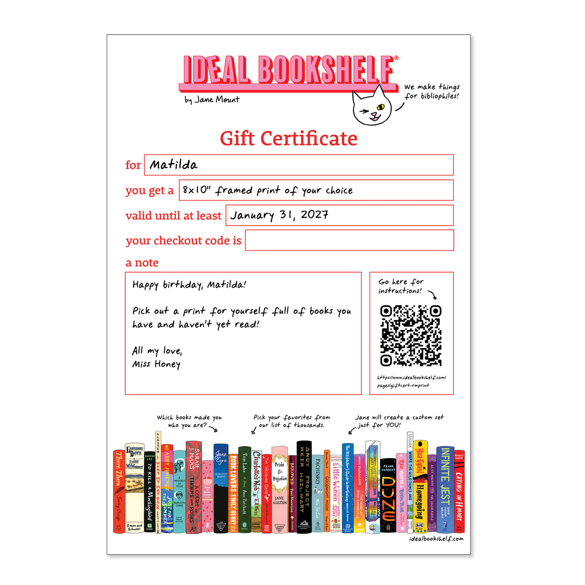 Gift Certificate for a Ready-made Print