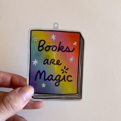 Book Sticker: Books are Magic (Rainbow)