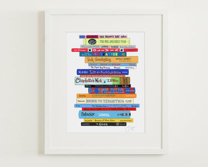 Custom Ideal Bookshelf Print by Jane Mount – a personalized art print featuring an illustrated bookshelf featuring your favorite books. A unique, museum-quality gift for booklovers and readers.
